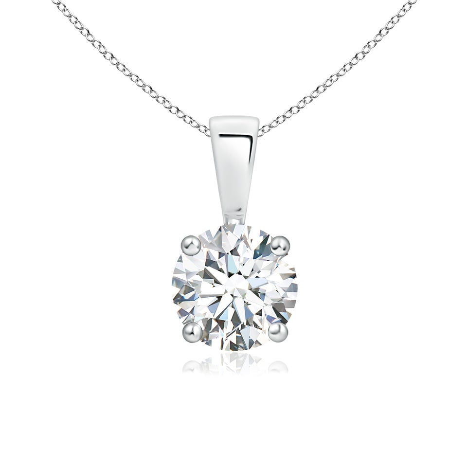 Classic Solitaire Prong-Set Round Lab-Grown Diamond Pendant