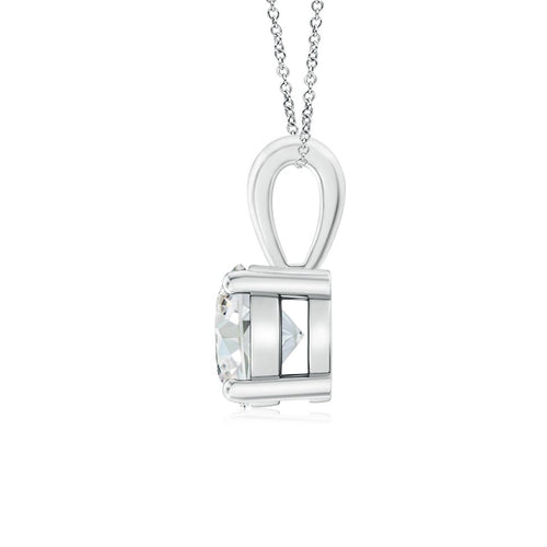 Classic Solitaire Prong-Set Round Lab-Grown Diamond Pendant