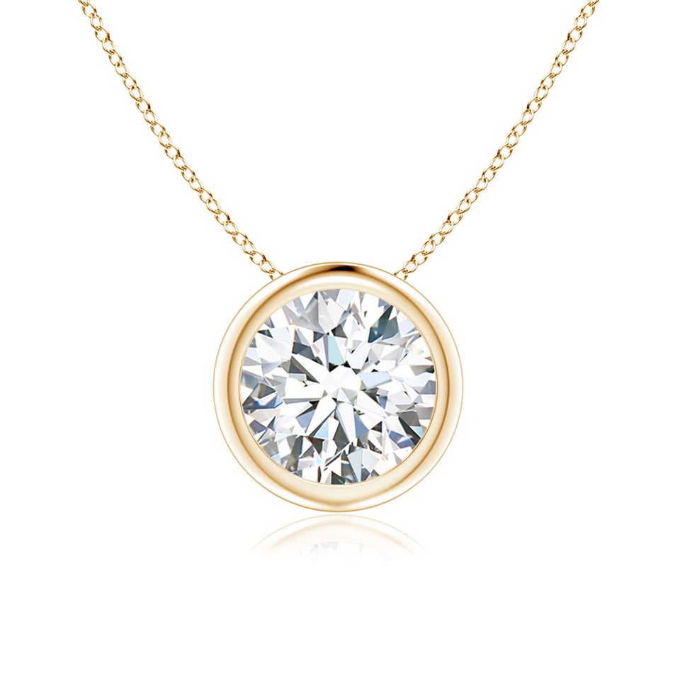 Lab-Grown Bezel-Set Round Diamond Solitaire Pendant