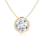 Lab-Grown Bezel-Set Round Diamond Solitaire Pendant