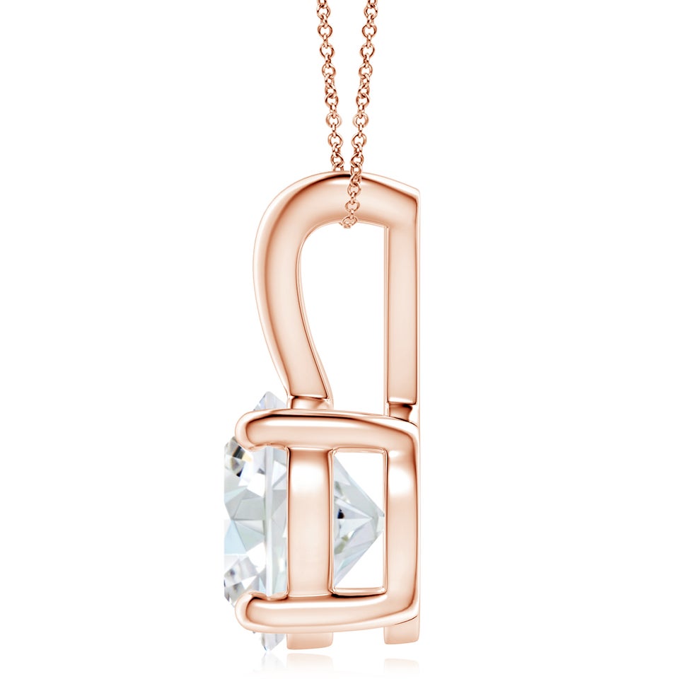 Prong-Set Round Lab-Grown Diamond Solitaire V-Bale Pendant
