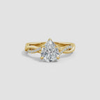 Lab-Grown Pear-Shaped Diamond Twisted Shank Engagement Ring