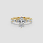 Lab-Grown Solitaire Marquise Diamond Graduated Engagement Ring